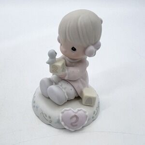 1994 Precious Moments Growing In Grace Age 2 Figurine Girl With Bird